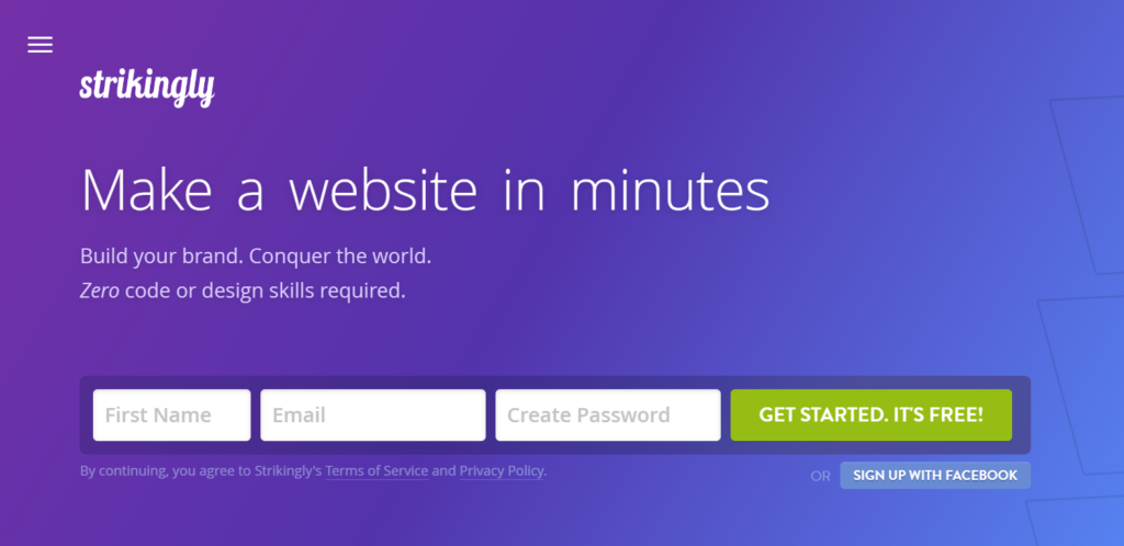 Strikingly screenshot