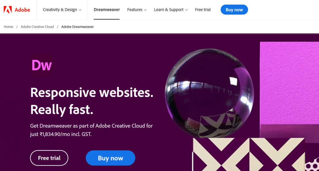 dreamweaver screenshot