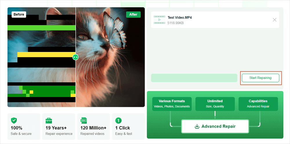 select start repairing